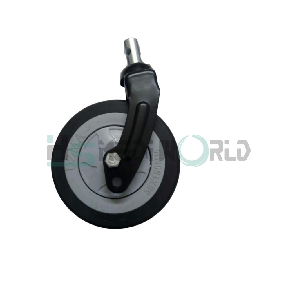 6" POWDER COATED RUBBER WHEEL