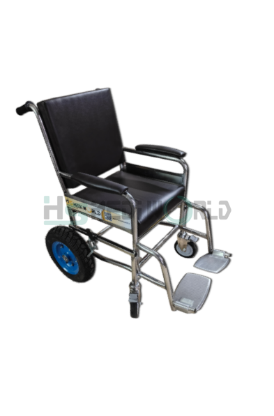 FIX WHEEL CHAIR  STAINLESS STEEL WITH 14" RUBBER  WHEEL