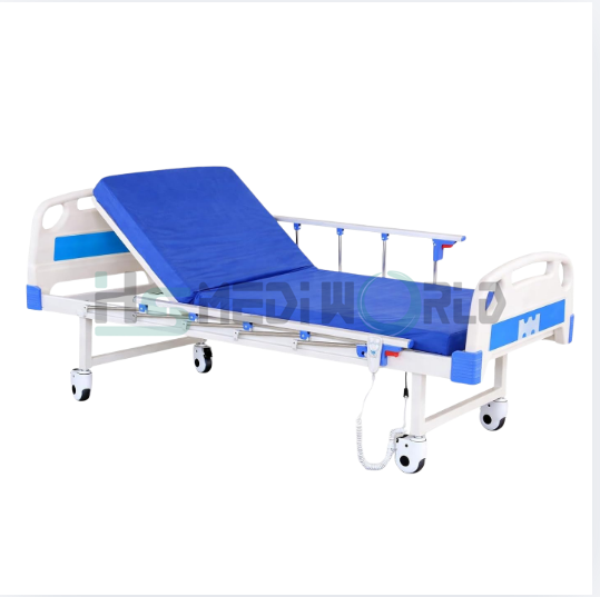 electric semi Fowler bed with ABS Panel with COLLEPSBLE RAILING & Wheels