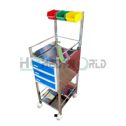 crash cart trolley single rack without top