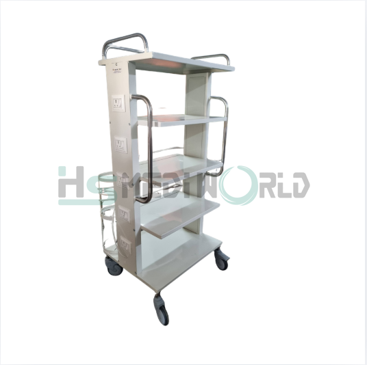 lapro cum monitor trolley  mild steel with ss railing