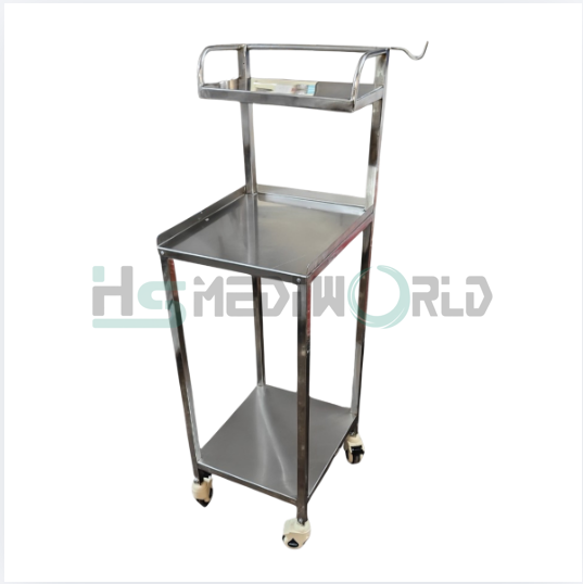 ECG TROLLEY STAINLESS STEEL WITH JELLY STAND