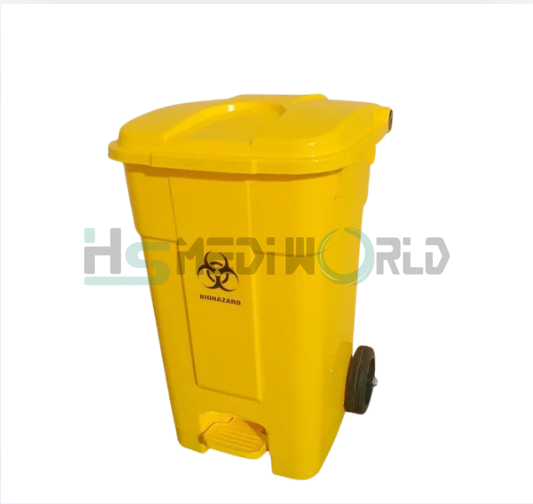 HEAVY PLASTIC PEDAL DUSTBIN 65 LTR WITH WHEELS