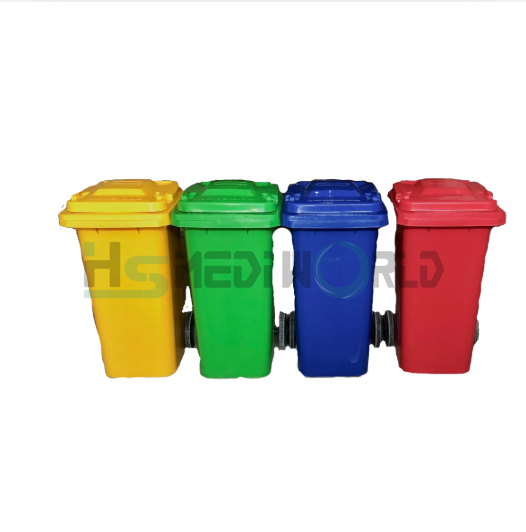 HEAVY PLASTIC PEDAL DUSTBIN 120 LTR WITH WHEELS