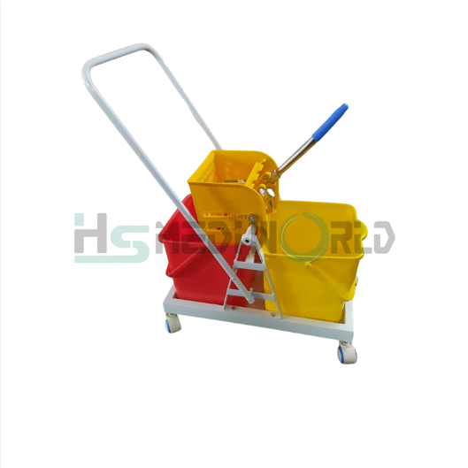 MOP WRINGER TROLLEY  DOUBLE BUCKET